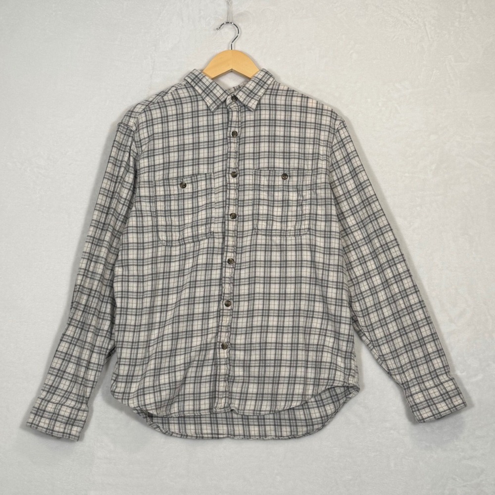 Old‎ Navy Gray Plaid Flannel Button Down Shirt Large